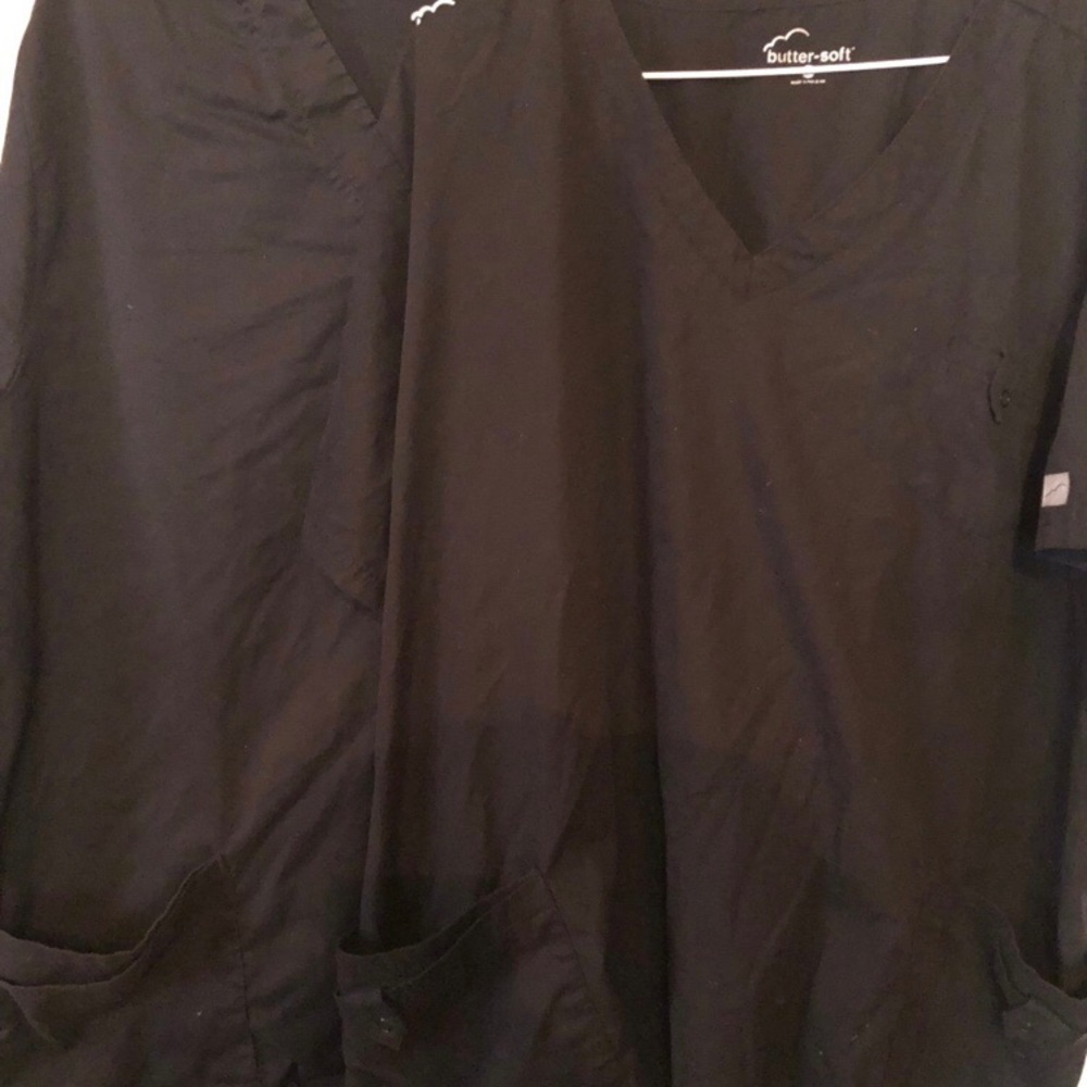 Butter-Soft Black Scrub Top
